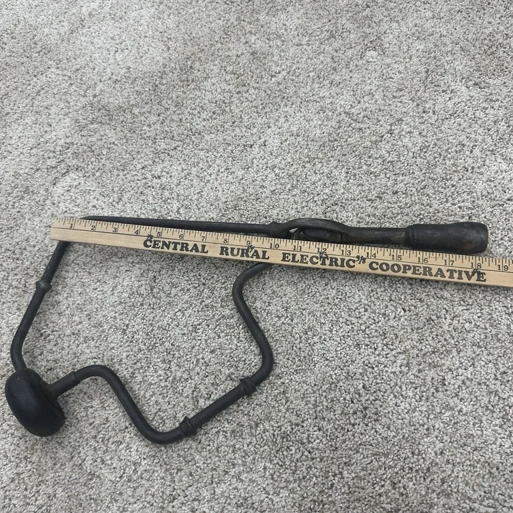 Vintage Woodworking Angle Corner Brace Tool Auger Drill Antique Farm Decor Works